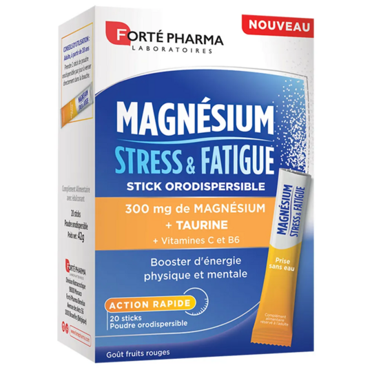 Forté Pharma Magnésium Stress & Fatigue – 20 sticks orodispersibles