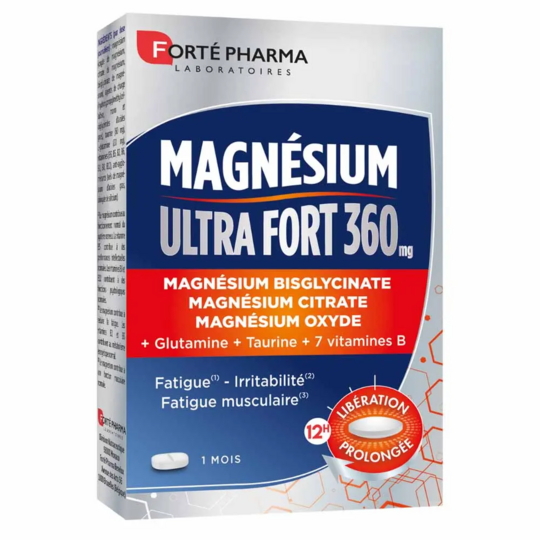 Forté Pharma Magnésium Ultra Fort 360 Stress et Fatigue 30 comprimés à libération prolongée magnésium anti-stress et énergie