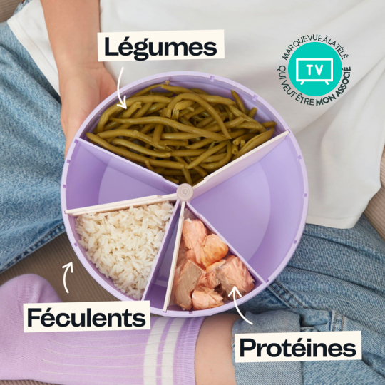 Maju Le Bol crème et violet – Bol minceur intelligent sans peser