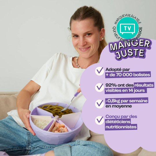 Maju Le Bol crème et violet – Bol minceur intelligent sans peser