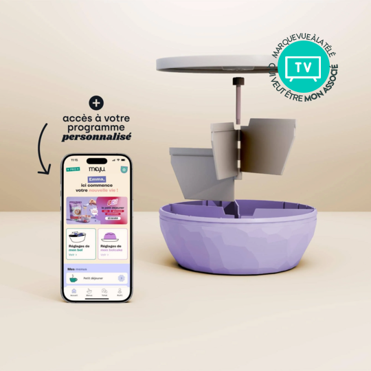 Maju Le Bol crème et violet – Bol minceur intelligent sans peser