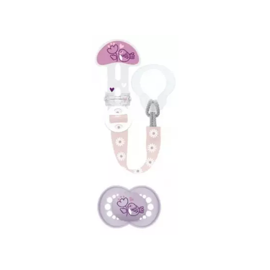 MAM Sucette Original Nature 18 Mois et + avec Attache-Sucette (Motifs et Coloris Aléatoires)