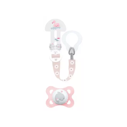 MAM Sucette Original Nature 2 - 6 Mois + avec Attache-Sucette (Motifs et Coloris Aléatoires)