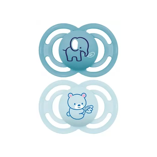 MAM Sucettes Perfect Animaux 6 Mois+ x2 (Motifs et Coloris Aléatoires)