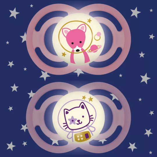 MAM Sucettes Perfect Nuit 6+ mois x2 (Motifs et Coloris Aléatoires)