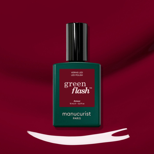 Manucurist Green Flash™ Amour 15 ml – vernis semi-permanent bordeaux clair