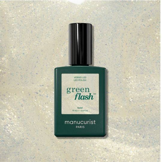 Manucurist Green Flash™ Solar 15 ml – vernis semi-permanent blanc aux reflets dorés