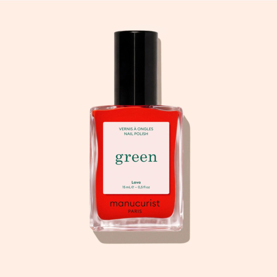 Manucurist Green™ Lava 15 ml – vernis à ongles rouge pop aux sous-tons orangés