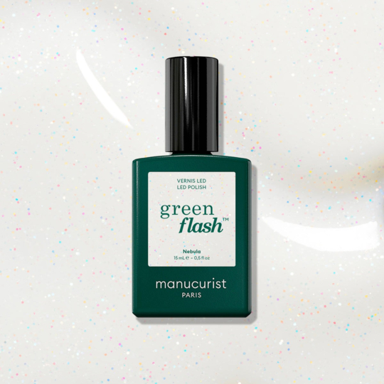 Manucurist Green Flash™ Nebula 15 ml – vernis semi-permanent blanc laiteux holographique