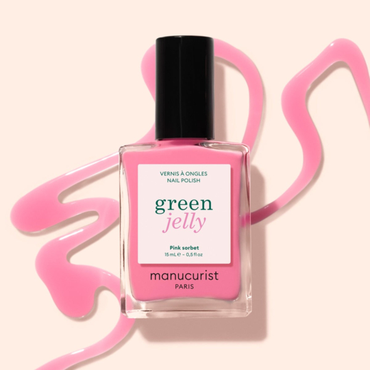 Manucurist Green™ Pink Sorbet Jelly 15 ml – vernis à ongles rose bonbon translucide aux sous-tons bleus