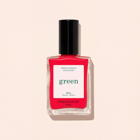 Manucurist Green™ Spicy 15 ml – vernis à ongles rouge pop aux sous-tons rosés