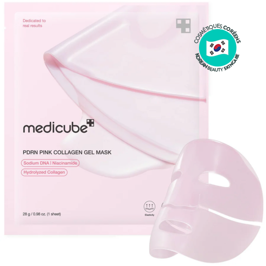 Medicube PDRN Pink Collagen Gel Mask x4 masques hydratants effet glass skin