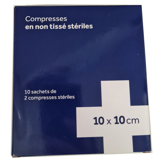 MEFRA - Compresses Non Tissé Stériles 10 x 10 cm - 20 compresses