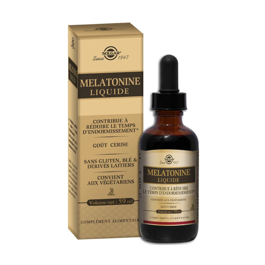 Solgar Mélatonine Liquide Sommeil et temps d'endormissement 59 ml