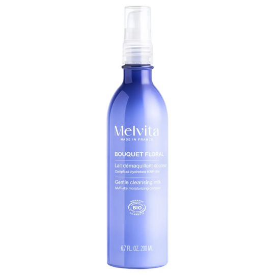 Melvita Bouquet Floral lait démaquillant douceur bio 200 ml — démaquillant hydratant peaux sensibles