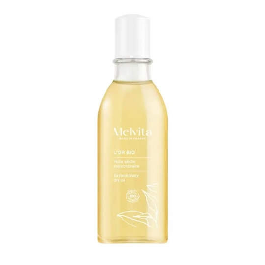 Melvita L'Or Bio huile sèche extraordinaire 50 ml — soin nourrissant et sublimateur visage, corps et cheveux