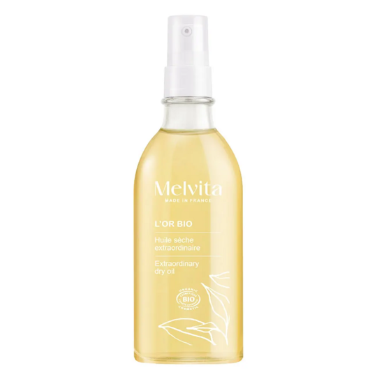 Melvita L'Or Bio huile sèche extraordinaire 100 ml — soin nourrissant et sublimateur visage, corps et cheveux