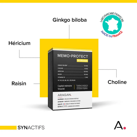 MemoProtect Aragan 60 gélules – Capital mémoire et fonctions cognitives