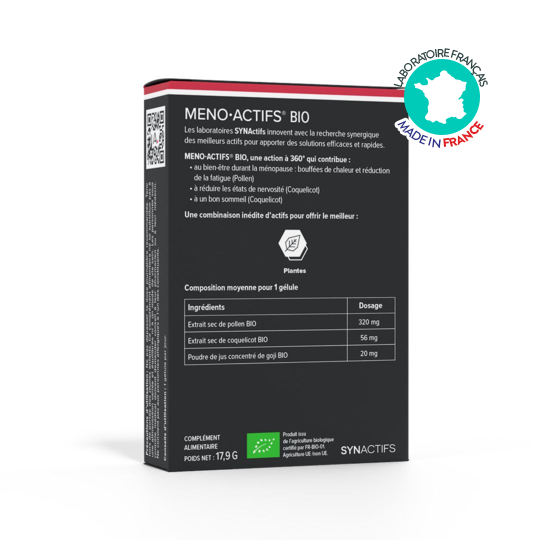 Meno Actifs Bio Aragan – Ménopause, confort féminin et équilibre naturel 30 gélules