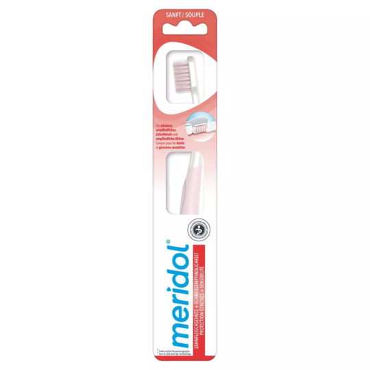 Meridol Soin Complet Brosse à dents souple – Gencives et dents sensibles