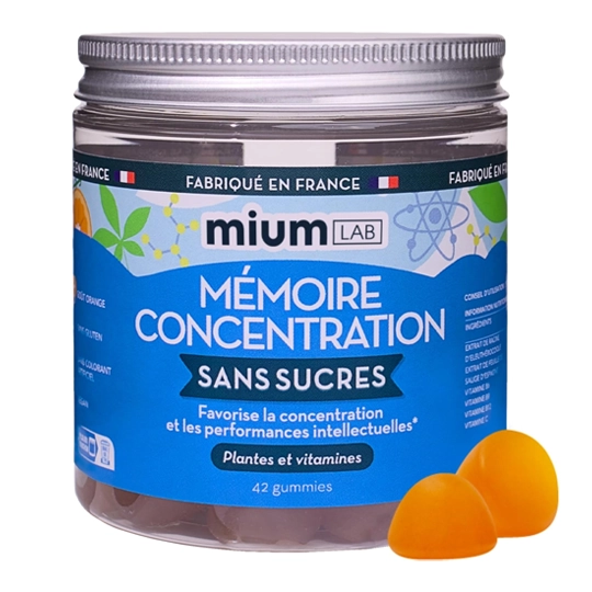Mium Lab Mémoire & Concentration Sans Sucres 42 gummies mémoire, concentration & fonctions cérébrales