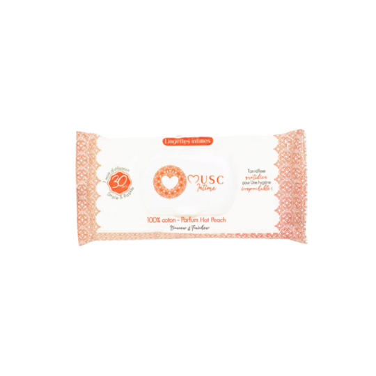 Musc Intime Lingettes intimes Hot Peach x30 hygiène intime parfum pêche musc fraîcheur durable