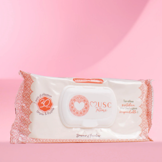 Musc Intime Lingettes intimes Hot Peach x30 hygiène intime parfum pêche musc fraîcheur durable