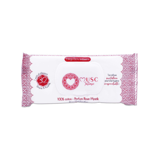 Musc Intime Lingettes intimes Rose Mystik 30 hygiène intime et fraîcheur parfumée