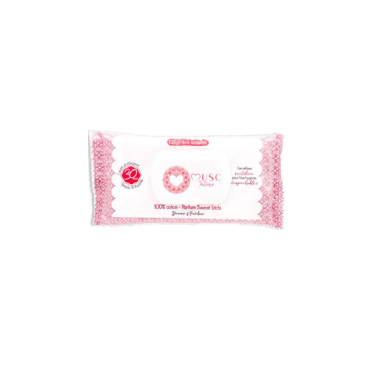 Musc Intime Lingettes intimes Sweet Litchi x30 hygiène intime parfum fruité fraîcheur durable