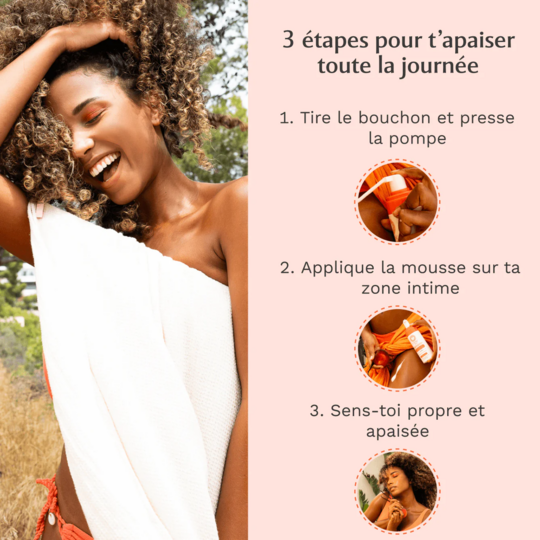 Musc Intime Mousse intime Hot Peach 150 ml hygiène intime douce et parfum pêche musc