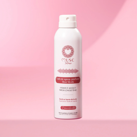 Musc Intime Lait en spray parfumé Rose Mystik 200 ml hydratant corps parfum floral longue durée