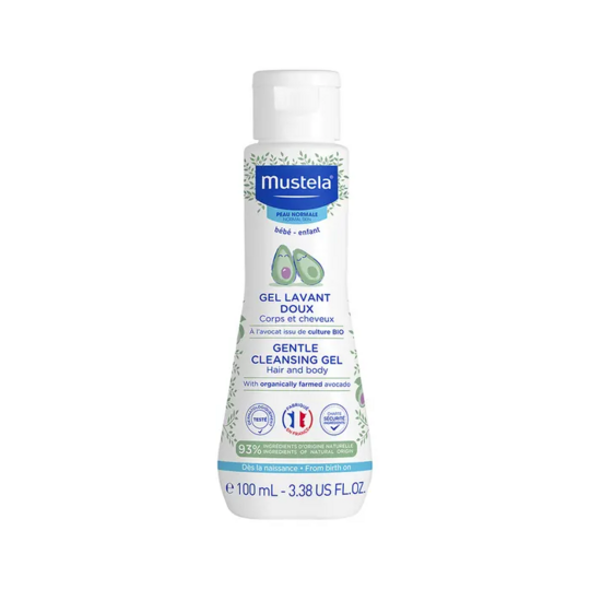 Mustela Gel lavant doux avocat bio 200 ml — toilette bébé corps et cheveux