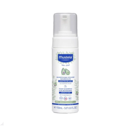 Mustela Shampooing mousse nourrisson 150 ml – soin croûtes de lait bébé