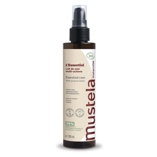 Mustela Essentiel Maternité Lait de soin certifié BIO Grossesse et Post-partum 200 ml