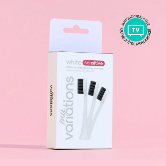 My Variations Pack 3 têtes de brosse gencives Sensitive blanches – Douceur & protection