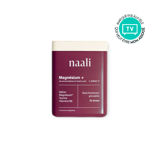 Naali Magnésium+ poudre 206 g – magnésium, taurine, safran et vitamine B6