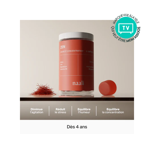 Naali Zen Gummies au safran pour enfants et adultes dès 4 ans 90 gummies