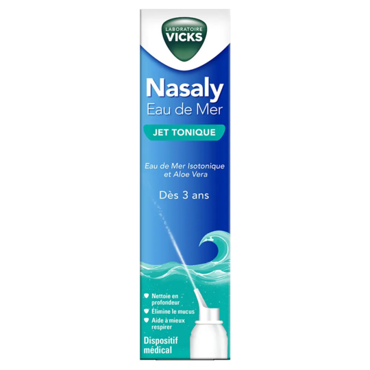 Vicks Nasaly eau de mer jet tonique 120 ml lavage nasal & respiration