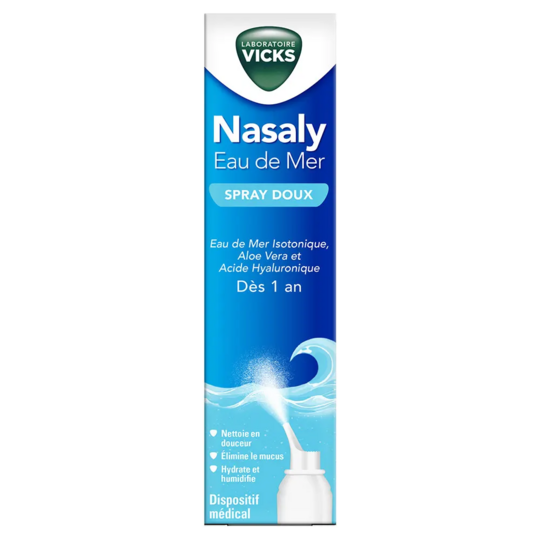 Vicks nasaly eau de mer spray doux 120 ml lavage nasal & hydratation
