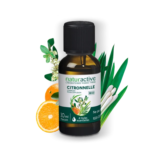 Naturactive Complex' citronnelle bio 30 ml – huile essentielle diffusion ambiance relaxante