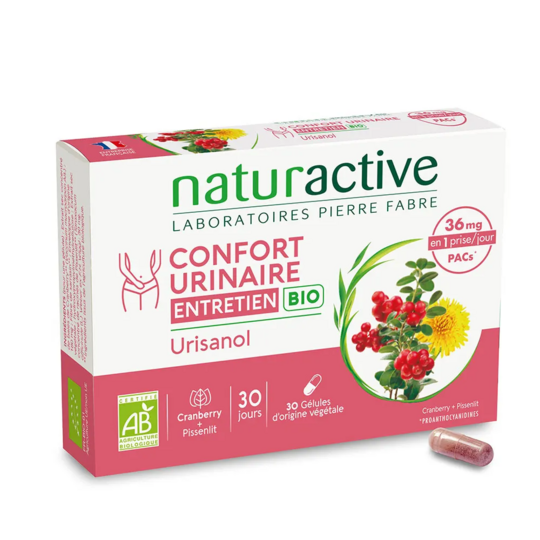 Naturactive Urisanol Confort urinaire entretien bio 30 gélules – complément alimentaire confort urinaire féminin