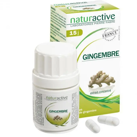 Naturactive gingembre 30 gélules – complément digestif confort voyage et tonicité