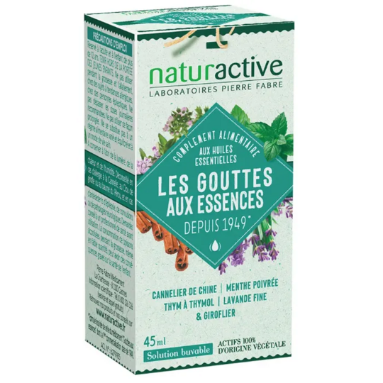 Naturactive Gouttes aux Essences 45ml – solution buvable huiles essentielles pour confort respiratoire