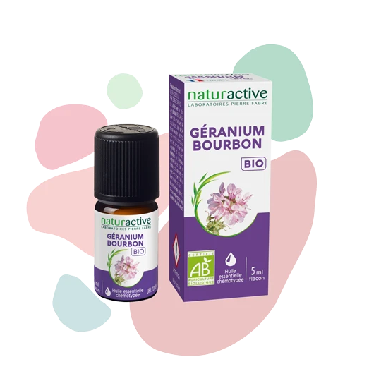 Naturactive Huile Essentielle Géranium Bourbon BIO 5 ml - Anti-imperfections et régénérante