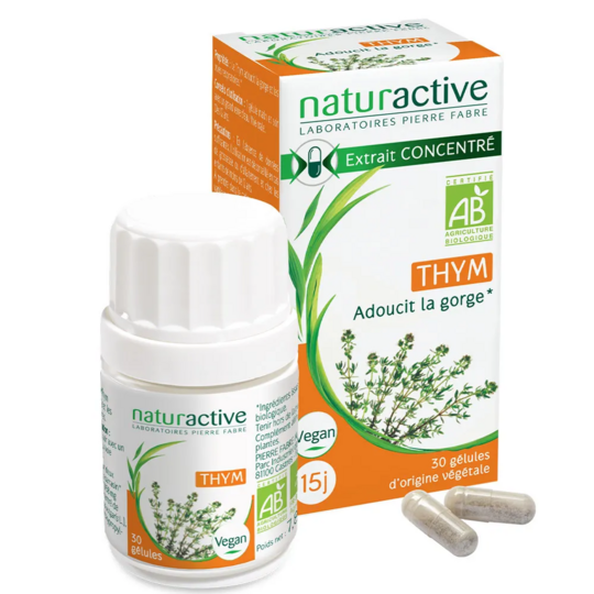 Naturactive Thym extrait concentré 30 gélules – complément alimentaire bien-être respiratoire