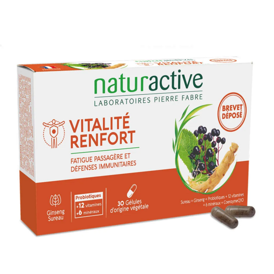 Naturactive Vitalité Renfort 30 gélules – complément énergie vitalité défenses immunitaires