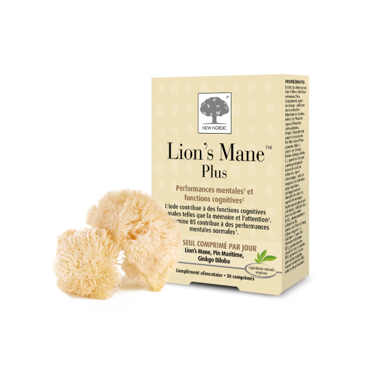New Nordic Lion's Mane Plus Performances mentales et fonctionnement cognitif 30 comprimés