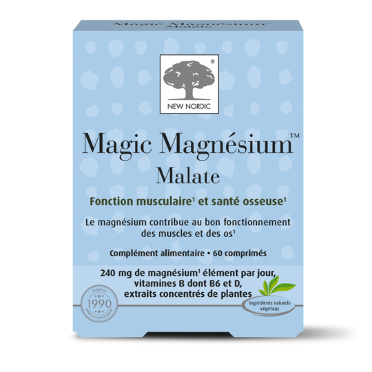 New Nordic Magic Magnésium Malate 60 comprimés -  Fonction Musculaire et santé osseuse