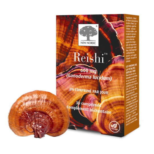 New Nordic Reishi – extrait de champignon Reishi 600 mg, 30 comprimés