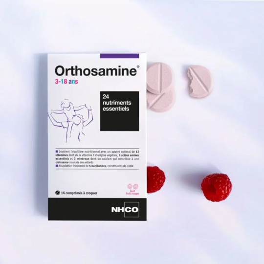 Nhco Orthosamine 3-18 ans 16 comprimés – vitamines, immunité, croissance & fatigue enfant-ado